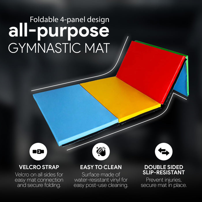 BalanceFrom Fitness 120 x 48" Folding Gymnastics Exercise Mat, Multi (2 Pack)