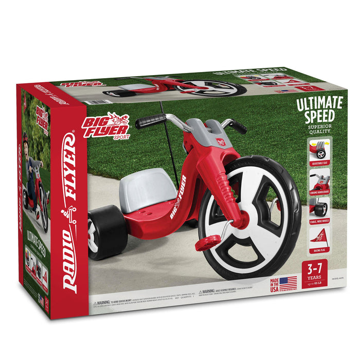 Radio Flyer Big Flyer Sport with Large Front Wheel and Adjustable Seat, Red