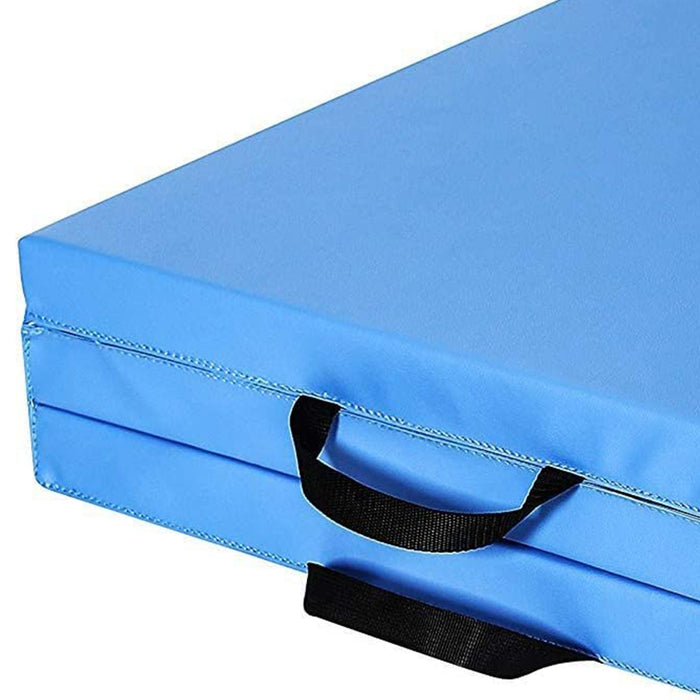 BalanceFrom Fitness GoGym 6x2ft Folding Exercise Mat with Handles, Blue (2 Pack)