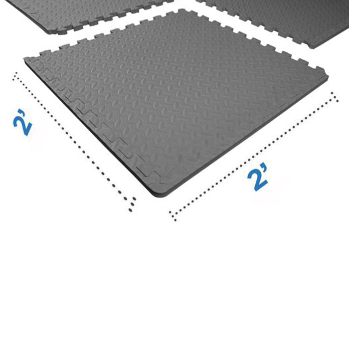 BalanceFrom Fitness Foam Interlocking Exercise Floor Mat, 96 SqFt, Gray (2 Pack)