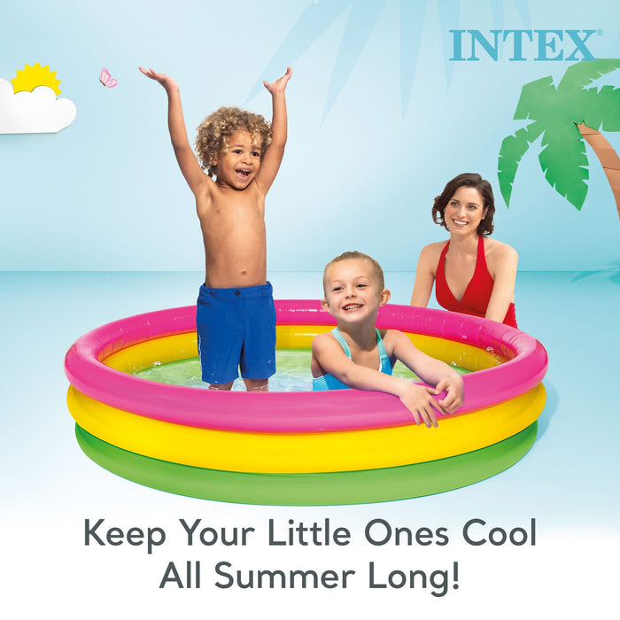 Intex 58" x 13" Inflatable Sunset Glow Backyard Kids Vinyl Splash Pool, 6 Pack