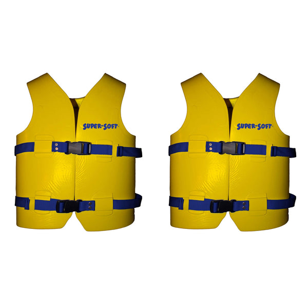 TRC Recreation Super Soft Child Life Jacket Safety Vest, Medium, 2 Pack, Yellow