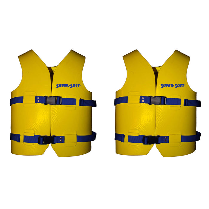 TRC Recreation Super Soft Child Life Jacket Safety Vest, Medium, 2 Pack, Yellow