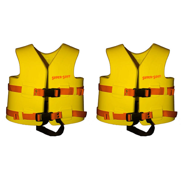 TRC Recreation Super Soft Child Life Jacket Safety Vest, X Small, 2 Pack, Yellow