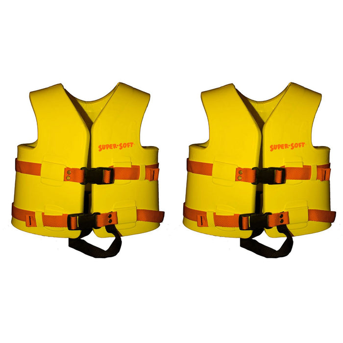 TRC Recreation Super Soft Child Life Jacket Safety Vest, X Small, 2 Pack, Yellow