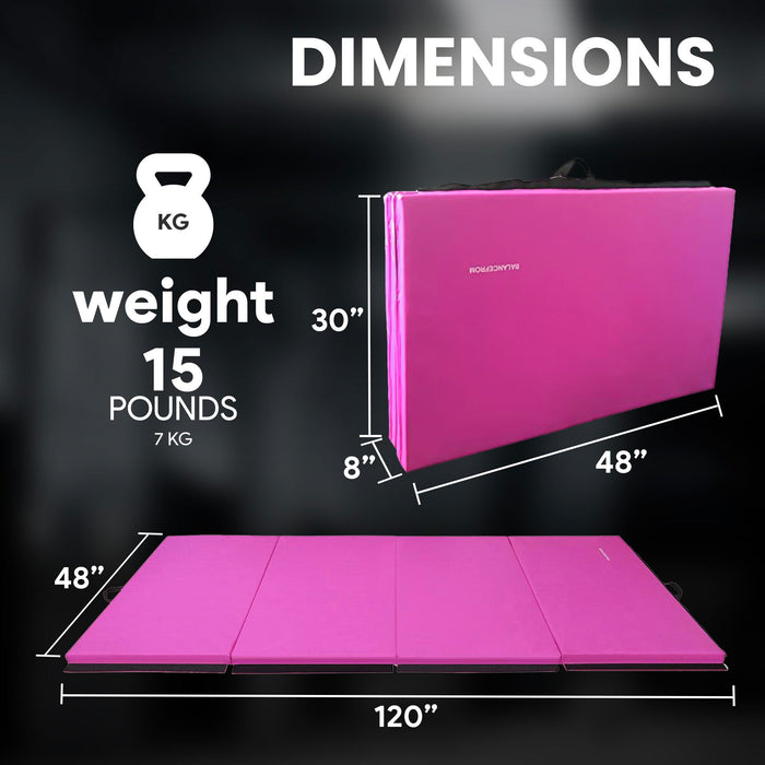 BalanceFrom Fitness 120 x 48 Inch Exercise Mat & Adjustable Gymnastics Bar, Pink