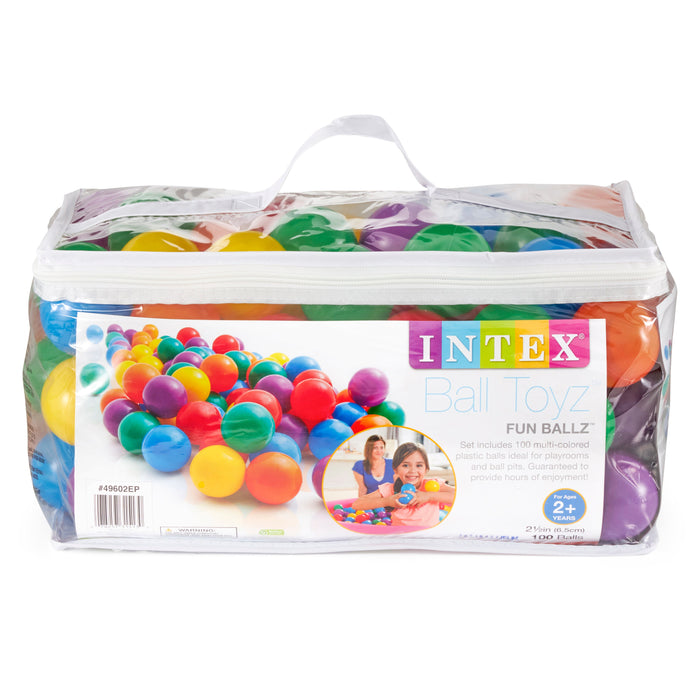 Intex Inflatable Jungle Adventure Play Center & Plastic Fun Ballz, 100 Pack