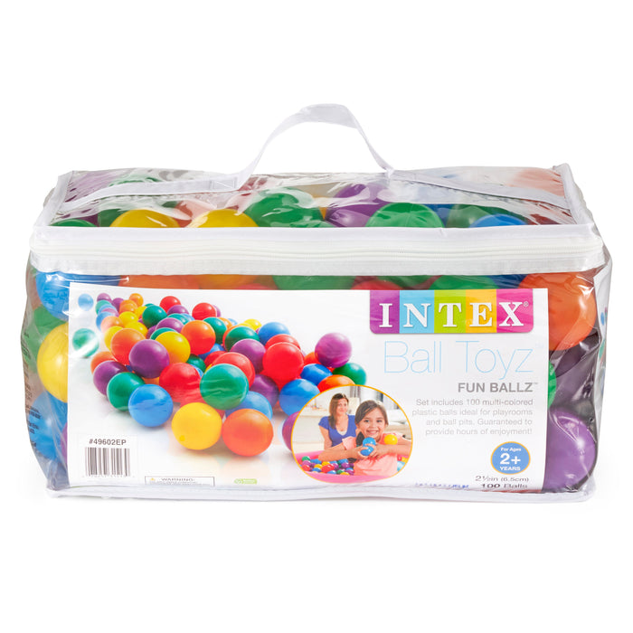 Intex 100-Pack Small Plastic Multi-Colored Fun Ballz For A Ball Pit (6 Pack)