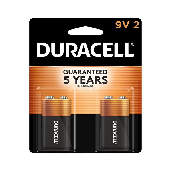 Duracell Coppertop 9V Battery, Carded 2 Pk