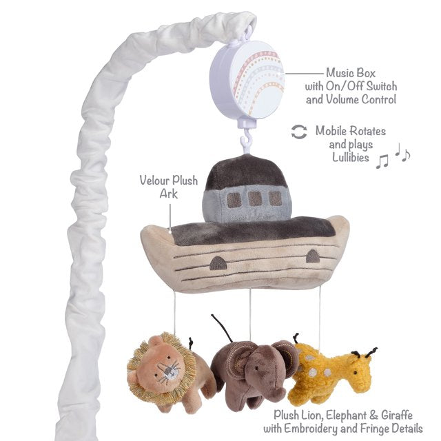 Lambs & Ivy Baby Noah Ark with Animals Musical Baby Crib Mobile Soother Toy