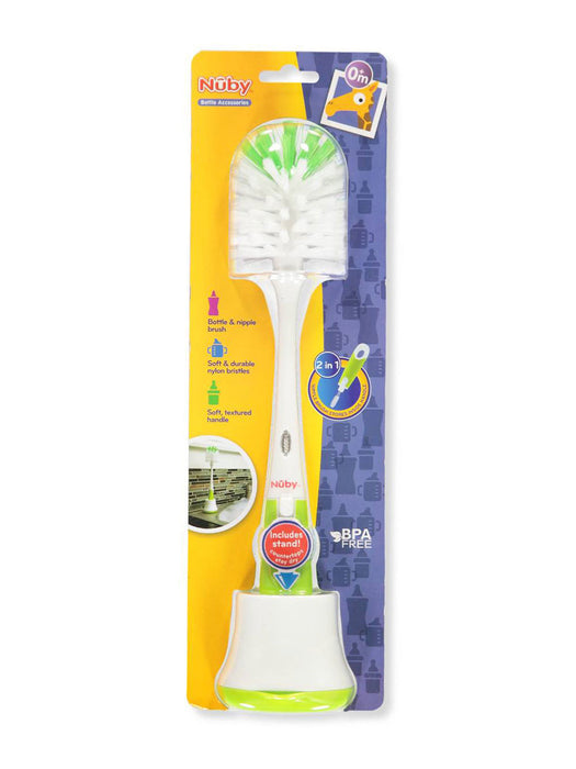 Nuby Bottle Brush with Interlocking Nipple Brush and Stand