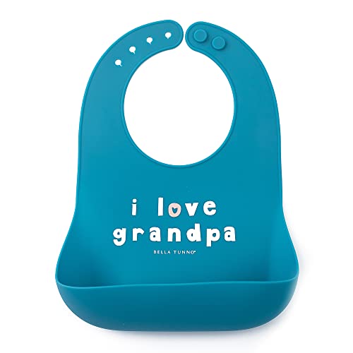 Bella Tunno Wonder Bib – Silicone Baby Bib for Girls & Boys with Adjustable Neck, I Love Grandpa