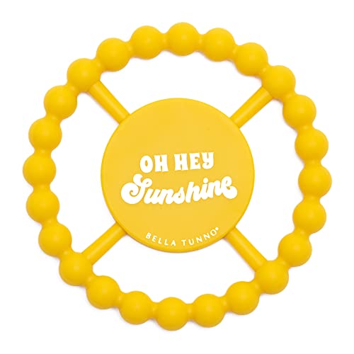Bella Tunno Happy Teether – Soft & Easy Grip Baby Teether Toy, Silicone Teether Ring, Hello Sunshine