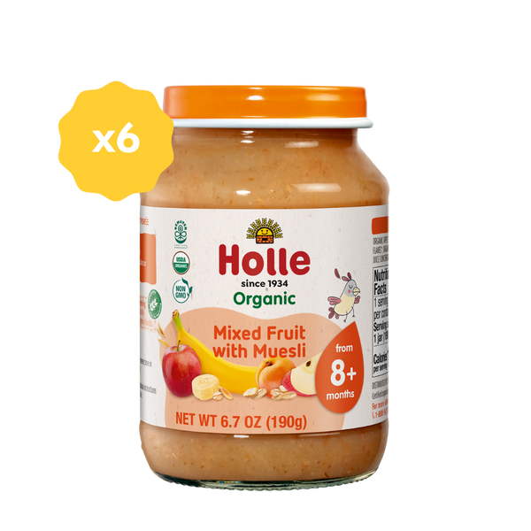 Holle Organic Baby Food Jar - Mixed Fruit with Muesli - 6 Jars