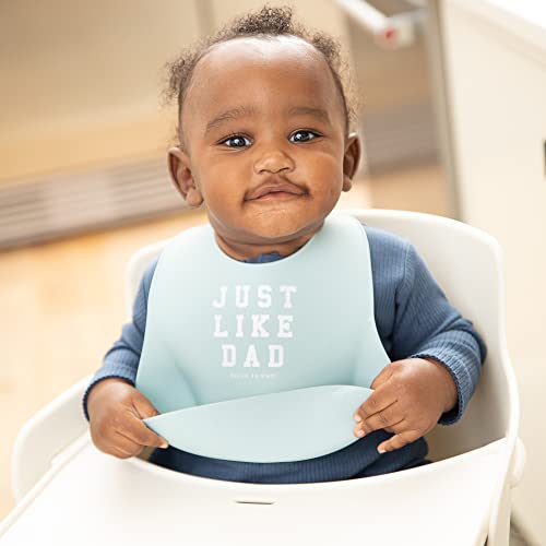 Bella Tunno Wonder Bib – Silicone Baby Bib for Girls & Boys with Adjustable Neck, Just Like Dad