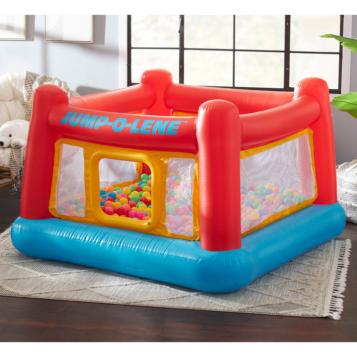 Intex Inflatable Jump-O-Lene Trampoline Bounce House with Crawl-Thru Door & Net