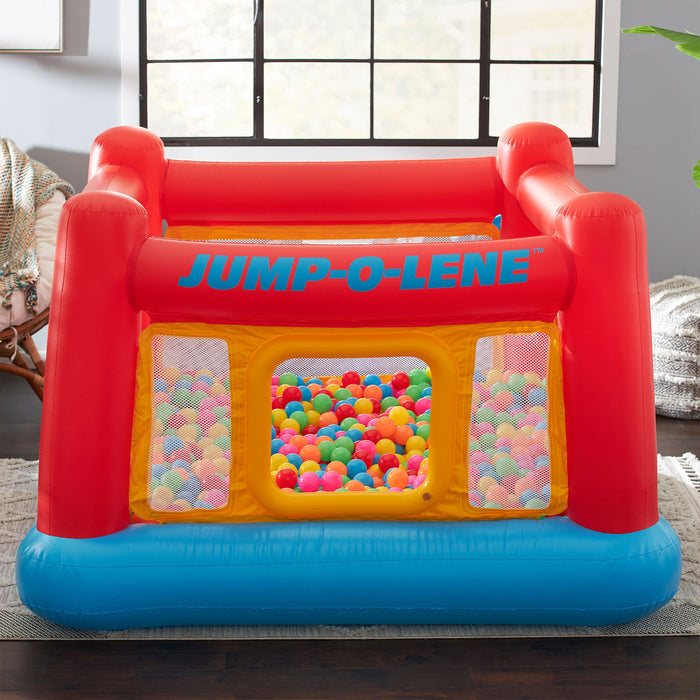 Intex Inflatable Jump-O-Lene Bounce House w/Multi-Colored Fun Ballz, 100 Pack