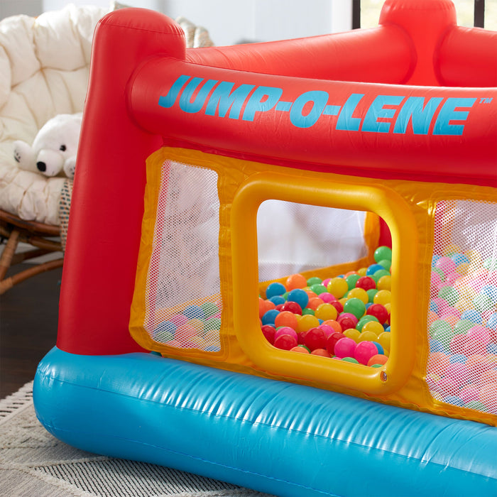 Intex Inflatable Jump-O-Lene Bounce House w/Multi-Colored Fun Ballz, 100 Pack