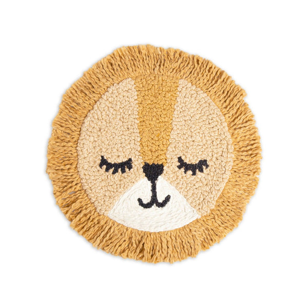 Crane Baby Embroidered Round Throw Pillow - Kendi Lion