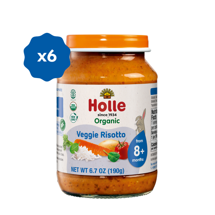 Holle Organic Baby Food Jar - Veggie Risotto - 6 Jars