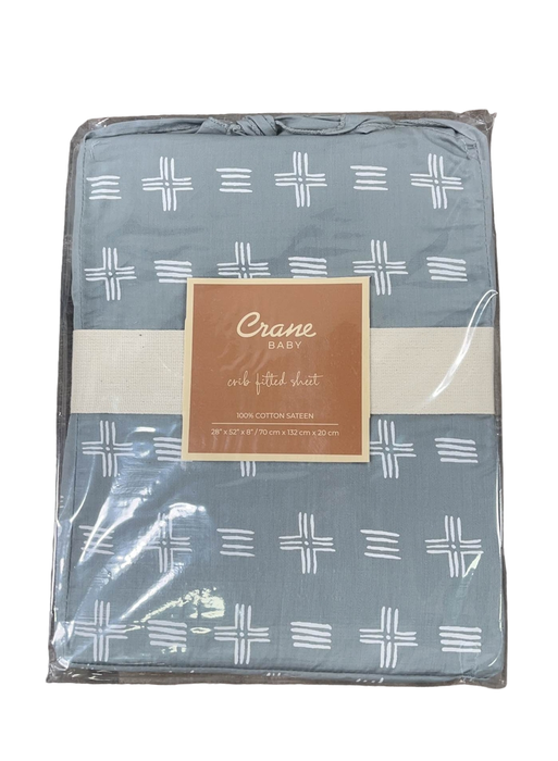 Crane Baby Crib Fitted Sheet, Ezra River Dash (Open Box)