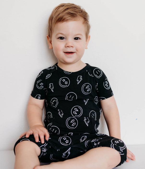 Monkeeroos Electric Smiles Pocket Shortie Romper