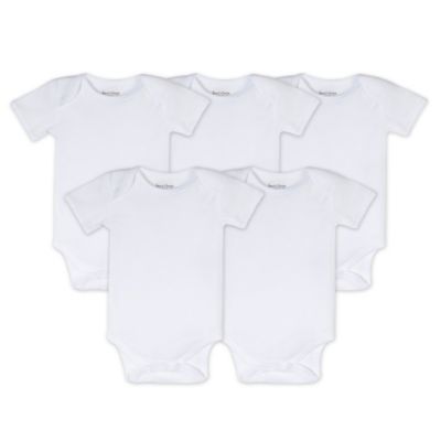 Burt's Bees Baby Set of 5 Bee Essentials Solid Short Sleeve Bodysuits