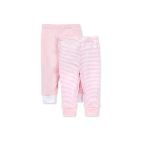 Burt's Bees Baby Girls Footless Pants, 2-Pack