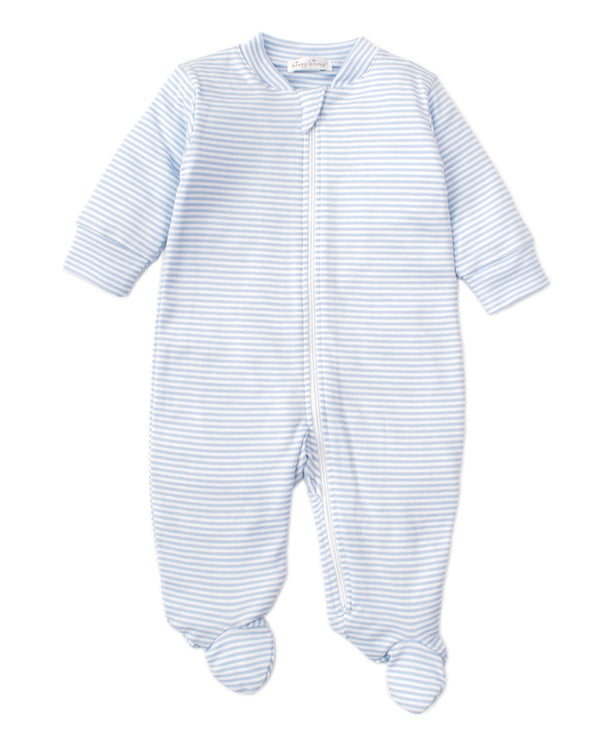 Kissy Kissy Light Blue Stripes Footie with Zipper