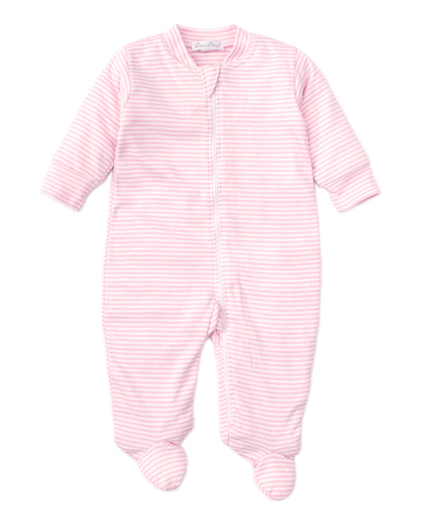 Kissy Kissy Pink Stripes Footie with Zipper