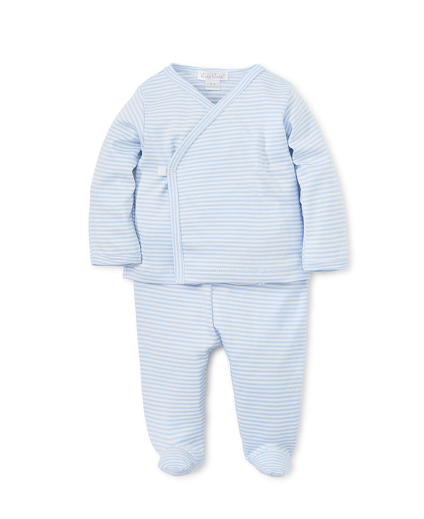 Kissy Kissy Light Blue Stripes Footed Pant Set