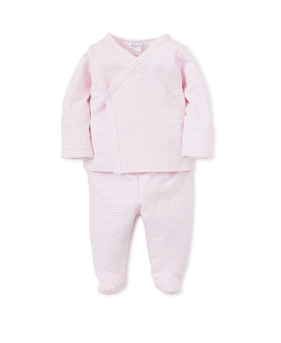 Kissy Kissy Pink Stripes Footed Pant Set