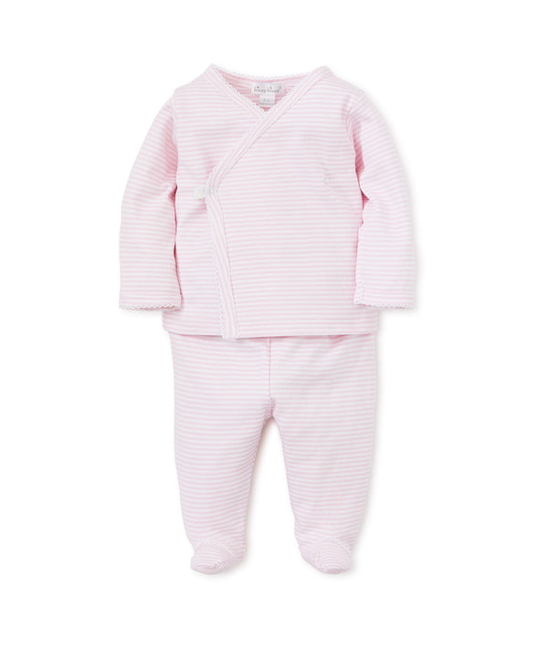 Kissy Kissy Pink Stripes Footed Pant Set