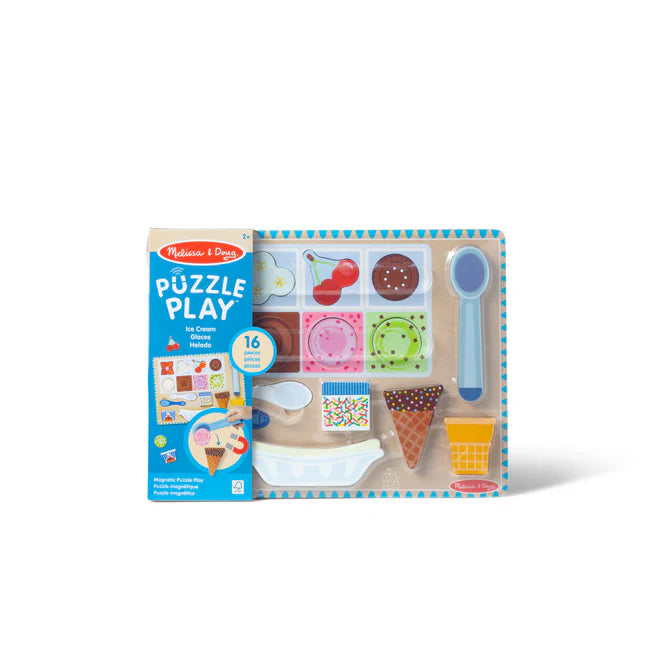 Melissa & Doug Wooden Magnetic Ice Cream Puzzle & Play Set - 16 Pieces