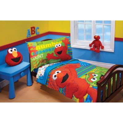Sesame Street ABC 123 4 piece Toddler Bedding Set