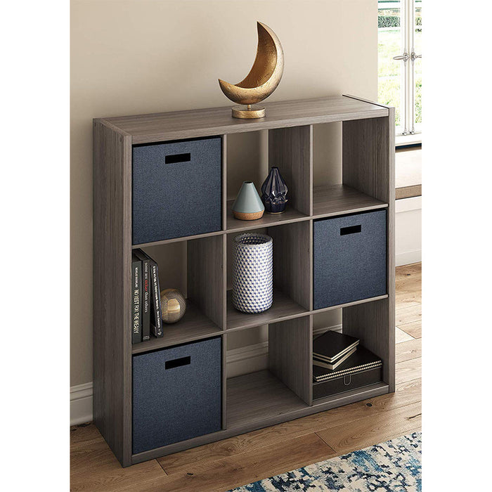 ClosetMaid Decorative Bookcase Open Back 9-Cube Storage Organizer, Graphite Gray