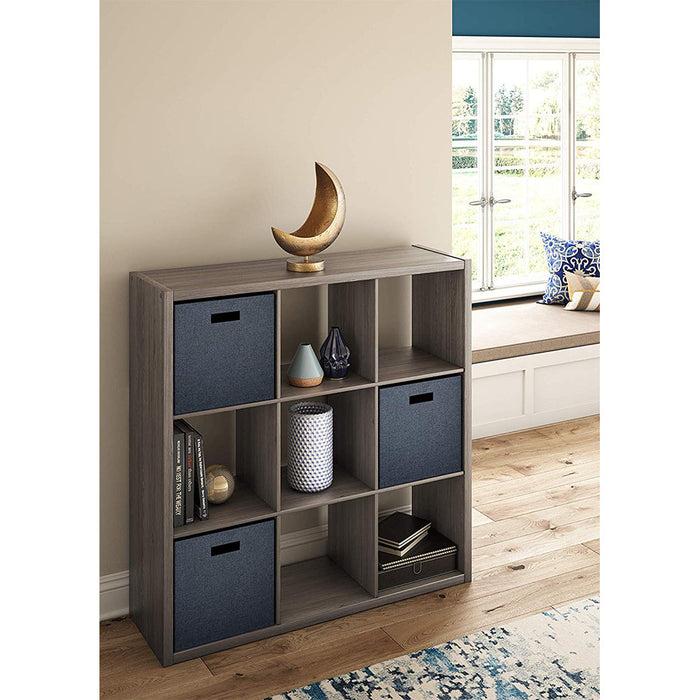 ClosetMaid Decorative Bookcase Open Back 9-Cube Storage Organizer, Graphite Gray