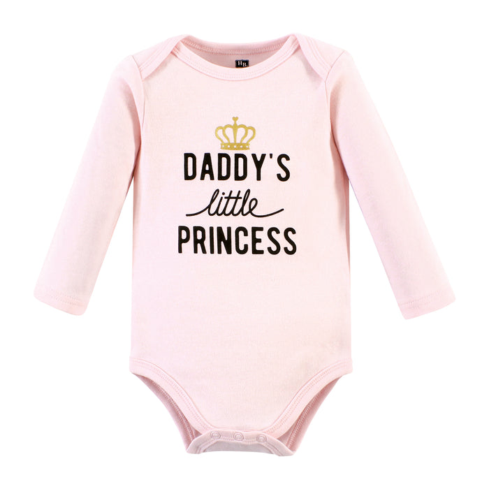 Hudson Baby Cotton Long-Sleeve Bodysuits, Daddys Little Princess 3-Pack