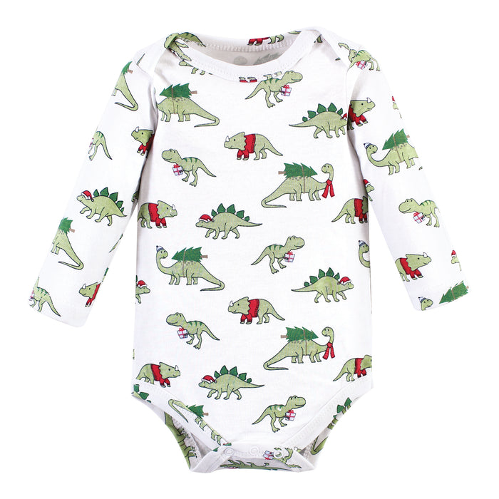 Hudson Baby Infant Boy Long-Sleeve Bodysuits and Pants, Christmasaurus
