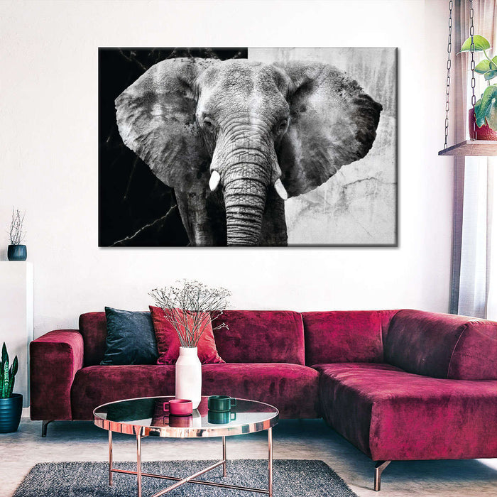 ElephantStock Elephant Black And White Wall Art