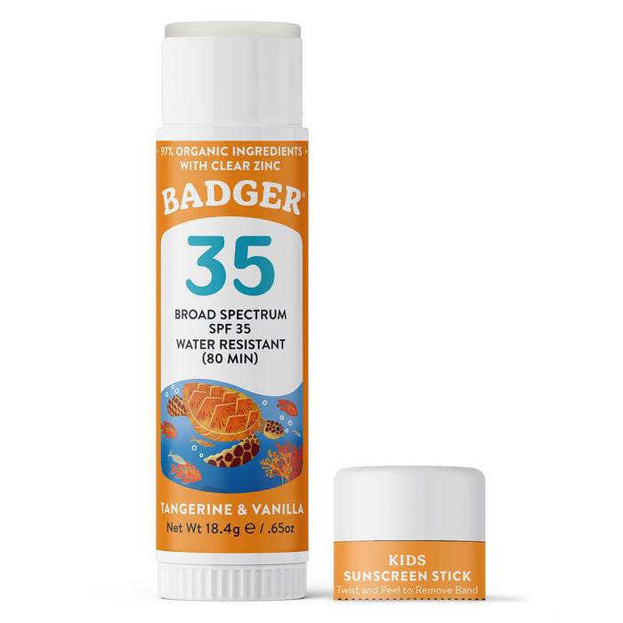 Badger Spf 35 Kids Mineral Sunscreen Face Stick Paperboard Roll-Down Box - 12 Count