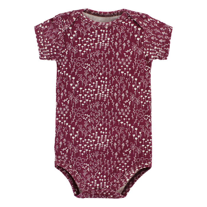 Hudson Baby Infant Girl Cotton Bodysuits, Little Love Flowers 3-Pack
