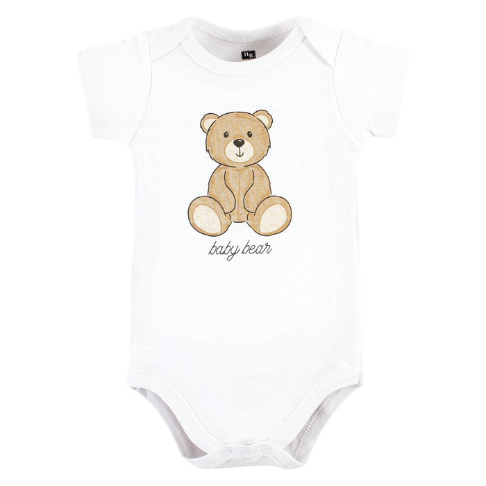 Hudson Baby 3-Pack Cotton Bodysuits, Teddy Bears