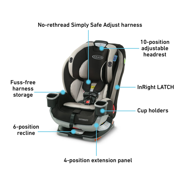 Graco Extend2Fit 3-in-1 Car Seat, Stocklyn