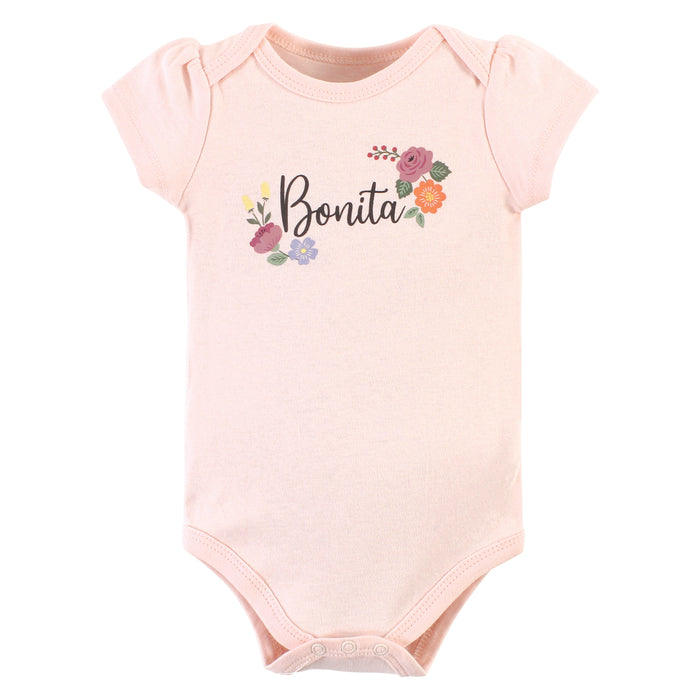 Hudson Baby Infant Girl Cotton Bodysuits, Bonita