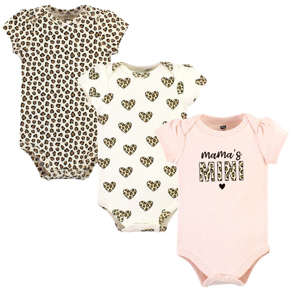 Hudson Baby Infant Girl Cotton Bodysuits, Leopard Hearts