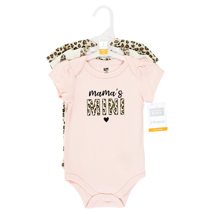 Hudson Baby Infant Girl Cotton Bodysuits, Leopard Hearts
