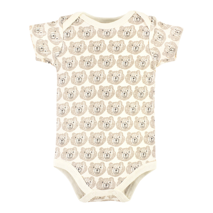 Hudson Baby 3-Pack Cotton Bodysuits, Snuggle Bear