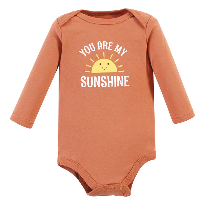 Hudson Baby Cotton Long-Sleeve Bodysuits, Sunshine Rainbows 3 Pack