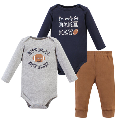 Hudson Baby Infant Boy Long-Sleeve Bodysuits and Pants, Football Huddles